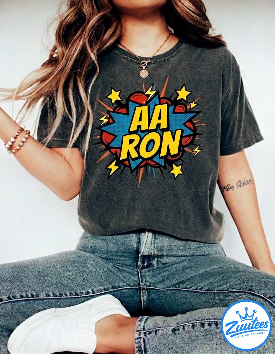 Aaron Shirt, Superhero Shirt, Superhero Birthday, Custom Name Superhero Dad Shirt