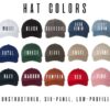 embroidered hat color