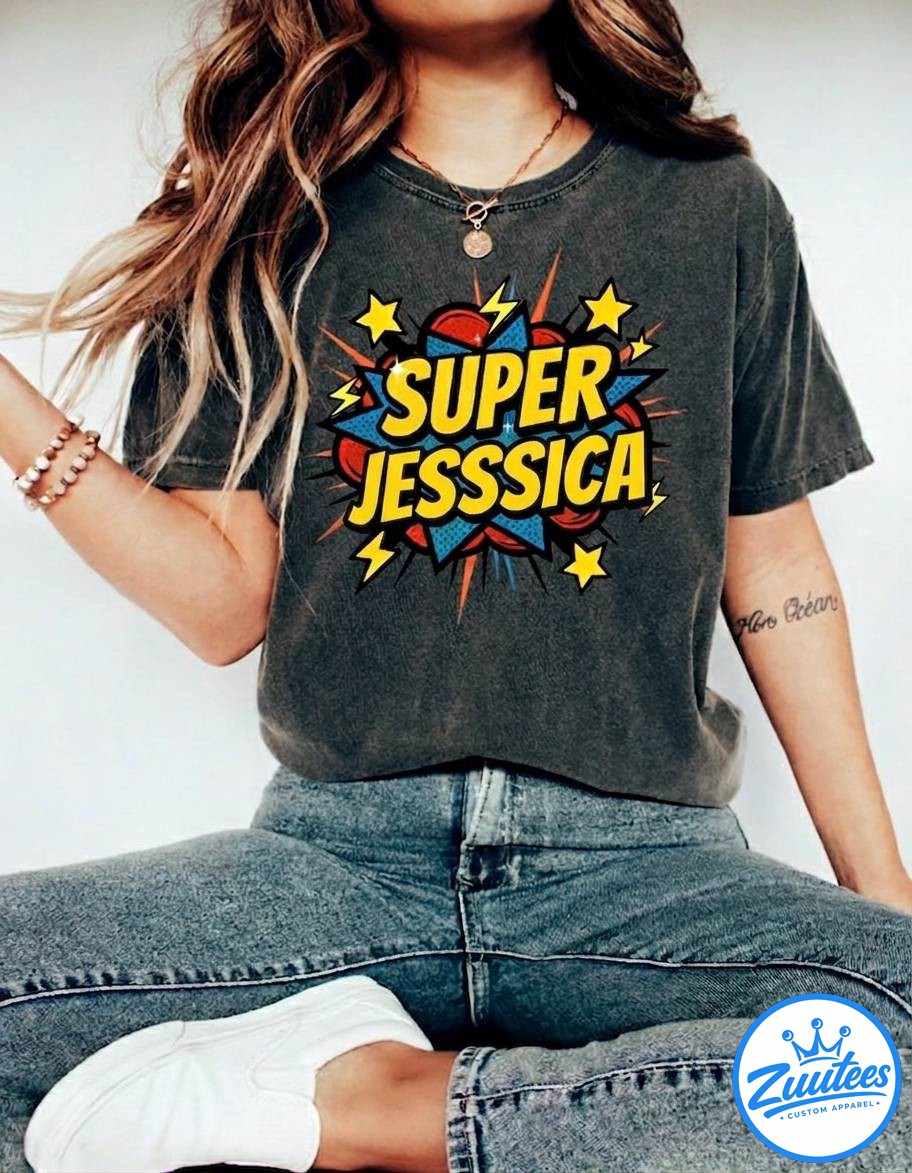 Jesssica Shirt, Superhero Shirt, Superhero Birthday, Custom Name Superhero Dad Shirt
