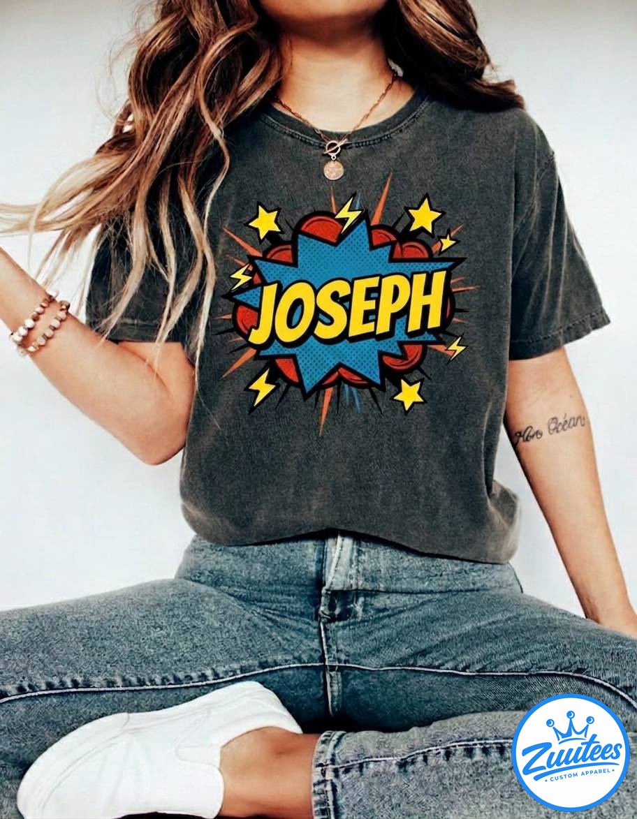 JOSEPH Shirt, Superhero Shirt, Superhero Birthday, Custom Name Superhero Dad Shirt