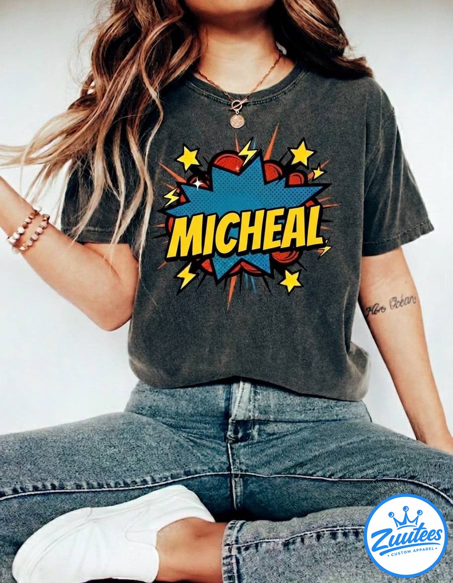 Micheal Shirt, Superhero Shirt, Superhero Birthday, Custom Name Superhero Dad Shirt