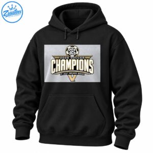2026 Soccer Champions graphic with SEC soccer ball crest, gold and white lettering, IT JUST MEANS MORE, and gold V