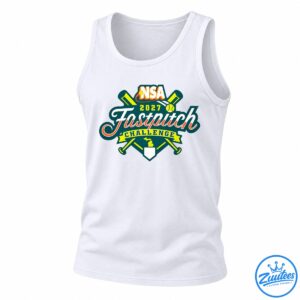 2027 NSA Fastpitch Challenge Michigan design with crossed yellow-green bats, softballs, script lettering, and a Michigan silhouette
