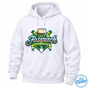 2027 NSA Fastpitch Challenge Michigan design with crossed yellow-green bats, softballs, script lettering, and a Michigan silhouette