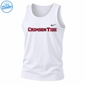 Crimson Tide shirt design with distressed crimson collegiate lettering, dark outlines, and a small gray swoosh graphic