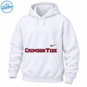 Crimson Tide shirt design with distressed crimson collegiate lettering, dark outlines, and a small gray swoosh graphic