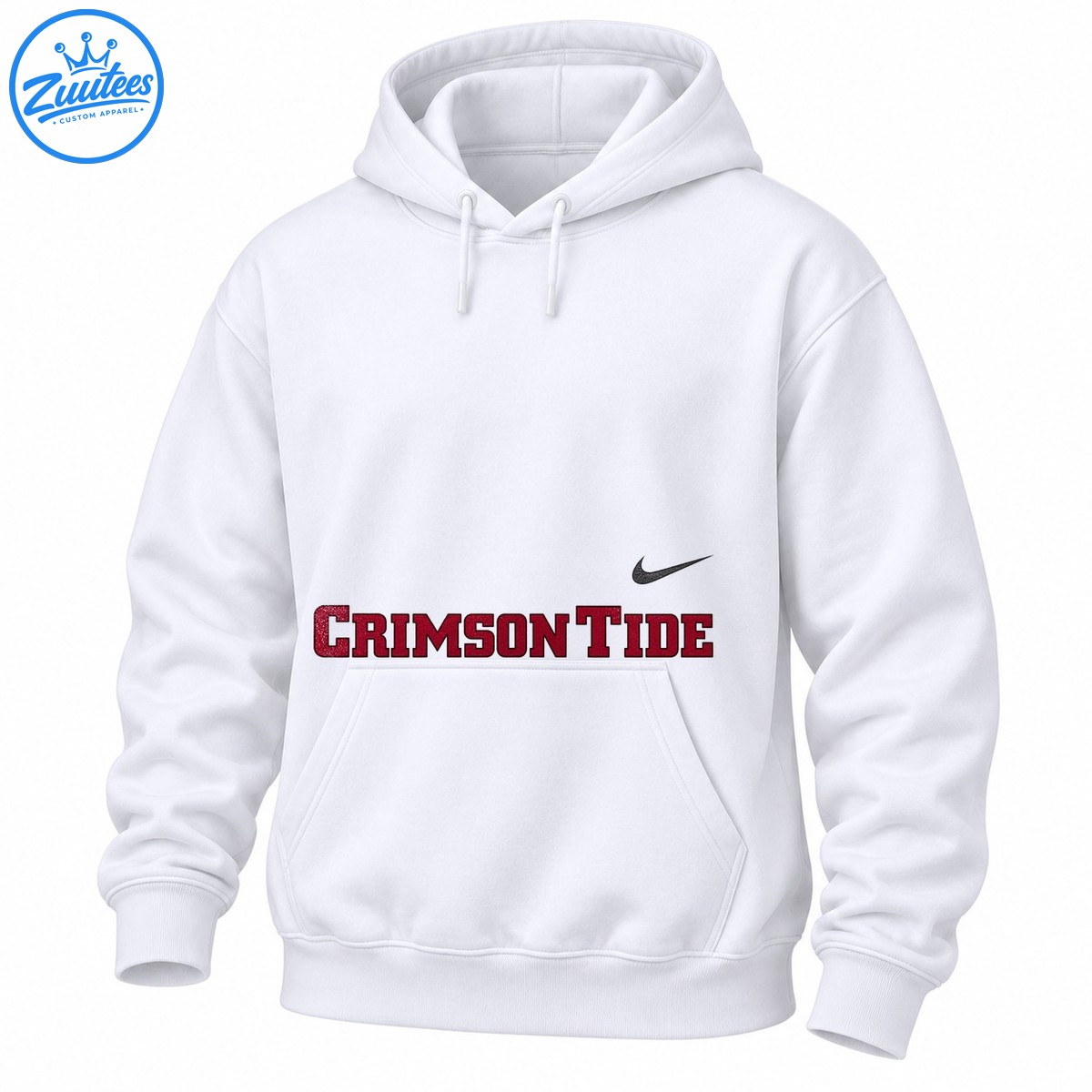 Crimson Tide shirt design with distressed crimson collegiate lettering, dark outlines, and a small gray swoosh graphic Crimson Tide shirt design with distressed crimson collegiate lettering, dark outlines, and a small gray swoosh graphic