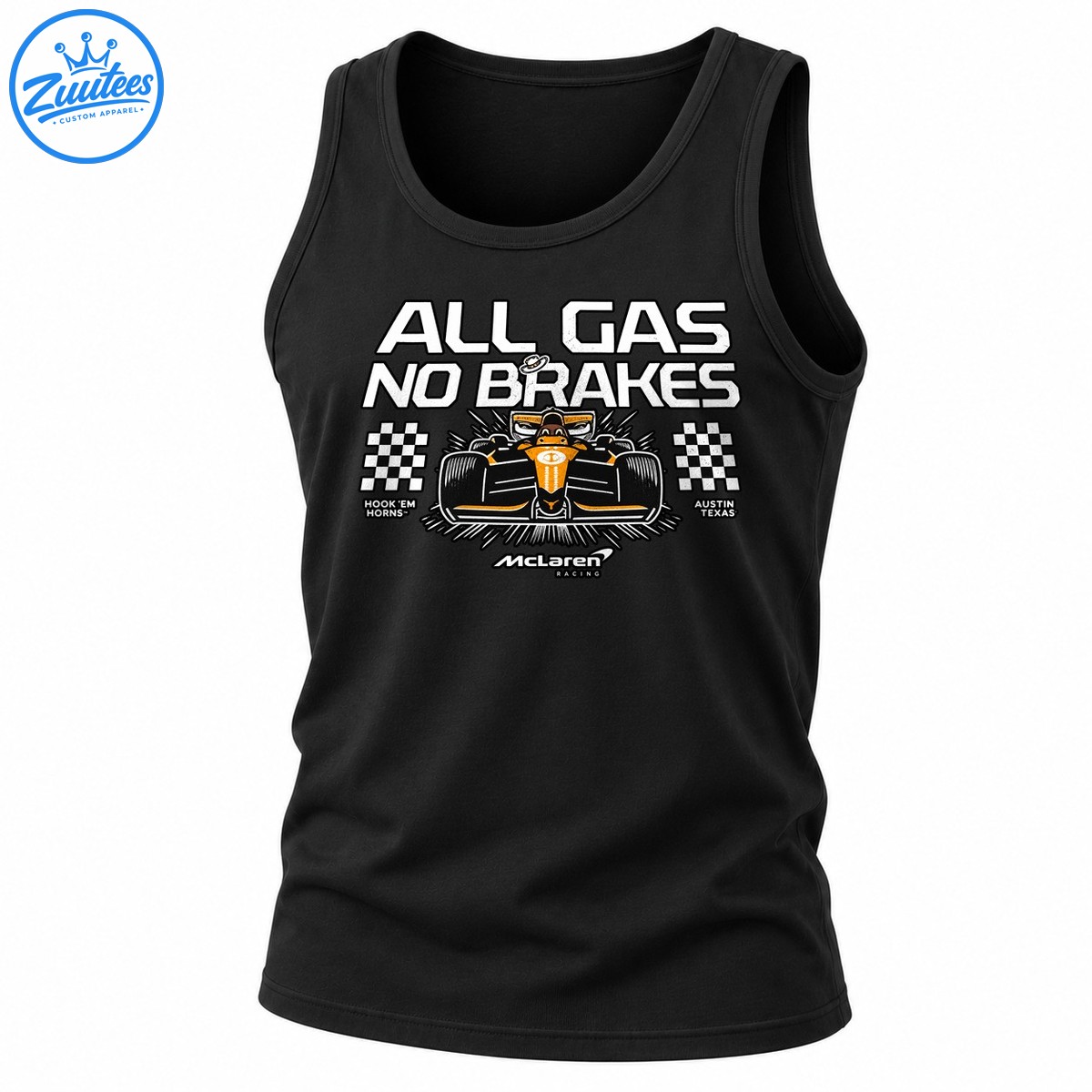 All Gas No Brakes Racing Car Vintage Graphic Tank Top