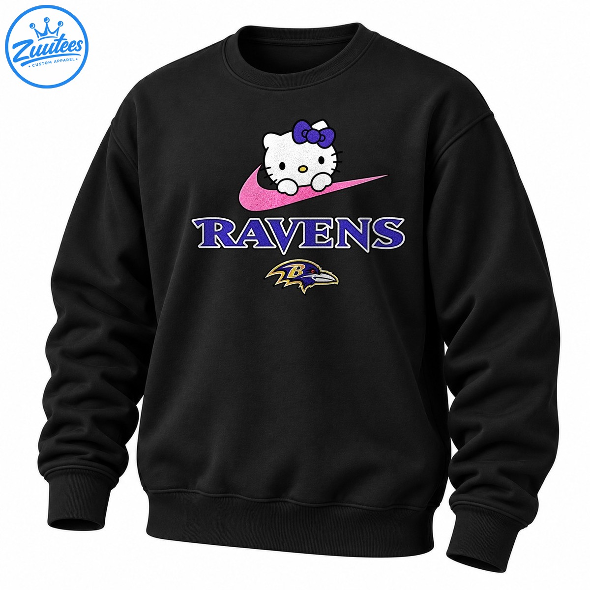 Baltimore Ravens Just A Girl Who Loves Hello Kitty Cheer Sweatshirt