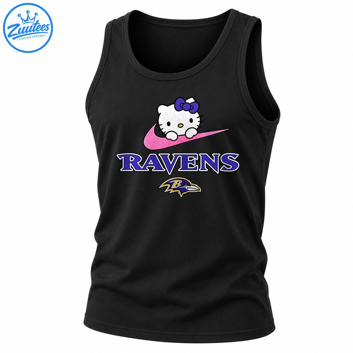 Baltimore Ravens Just A Girl Who Loves Hello Kitty Cheer Tank Top