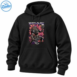 BEAST IN BLACK lettering above an armored beast warrior holding a skull amid purple and orange flames