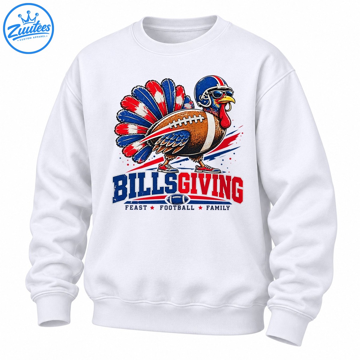 Billsgiving Feast Football Family Thanksgiving Turkey Graphic Sweatshirt