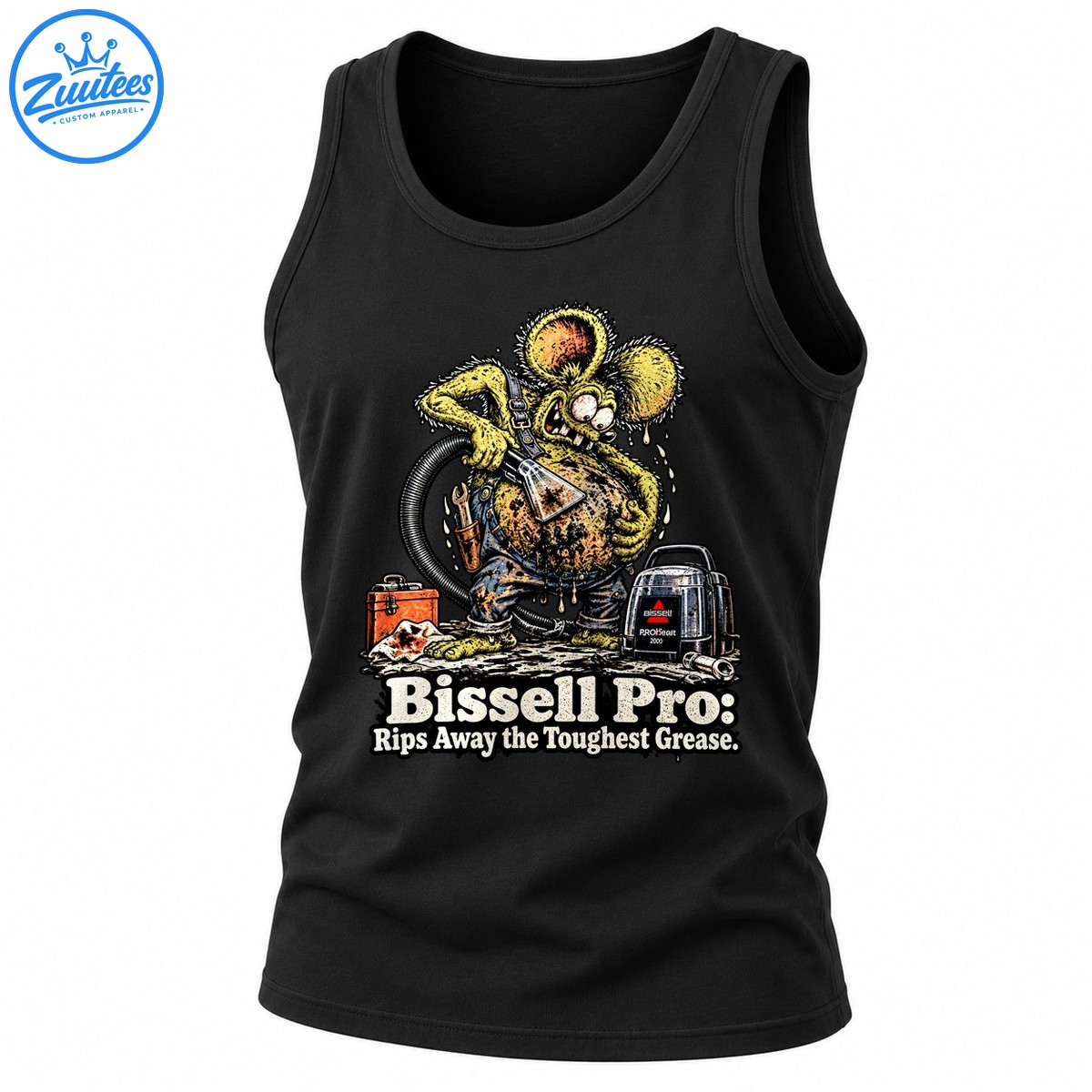 Bissell Pro Rips Away the Toughest Grease Rat Fink Tank Top