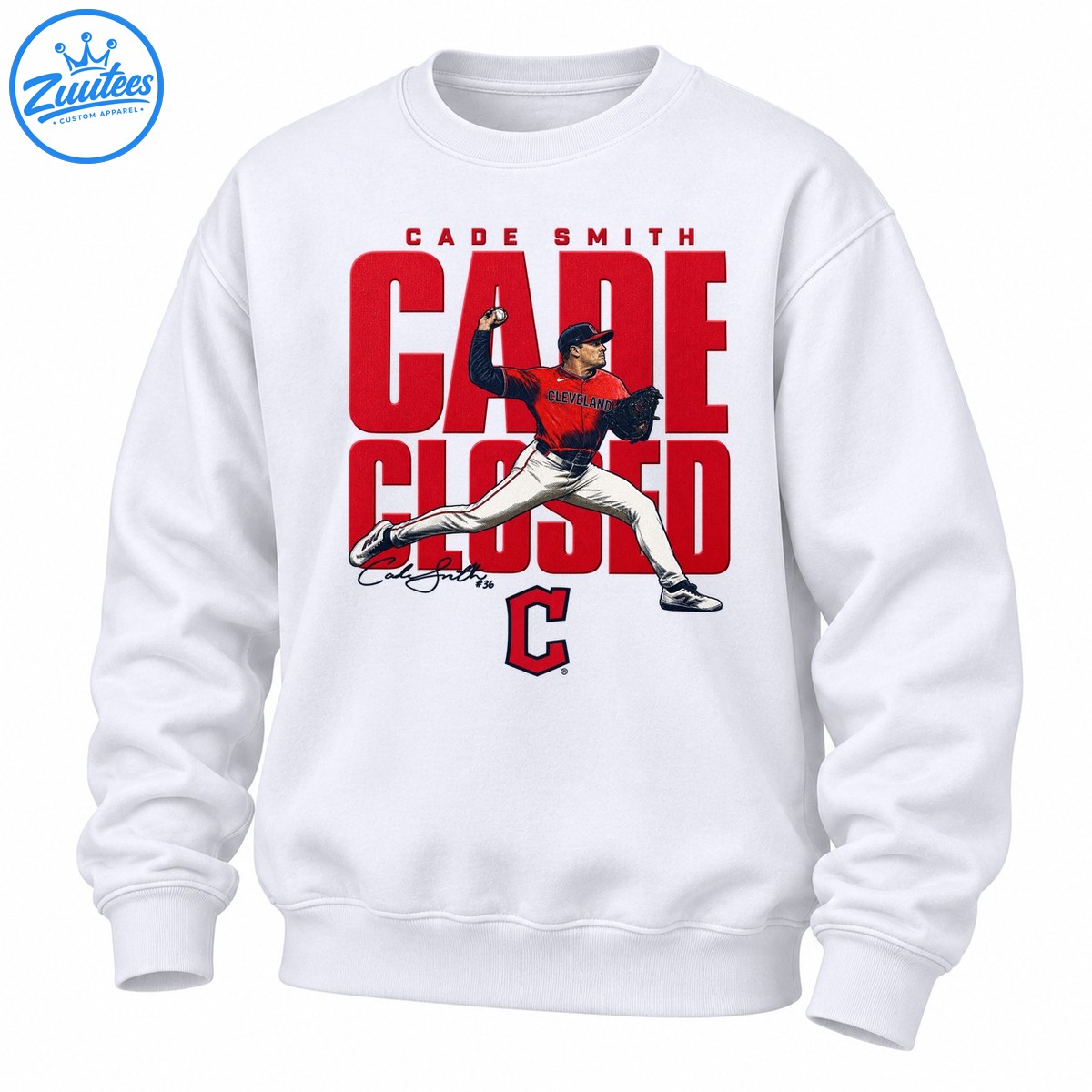 Cade Smith Cade Closed Cleveland Baseball Graphic Sweatshirt