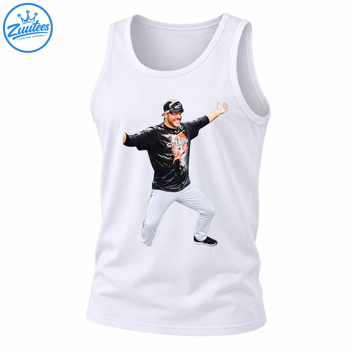 Champions Baseball Celebration Photo Graphic Tank Top