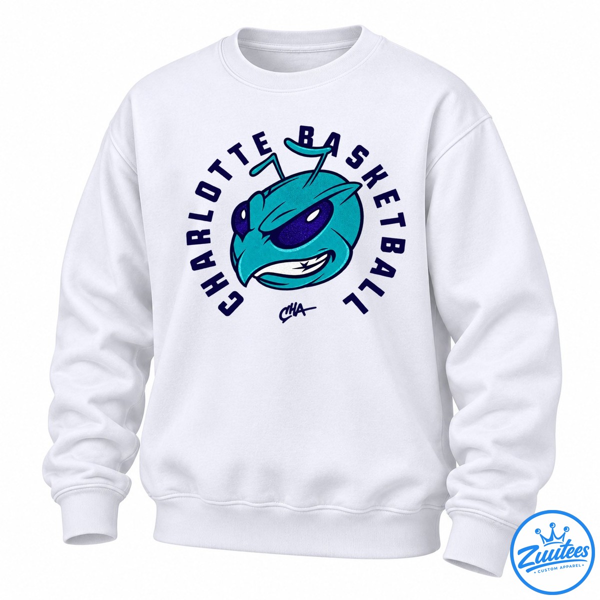 Charlotte Hornets Baseball Stinger Mascot Sweatshirt