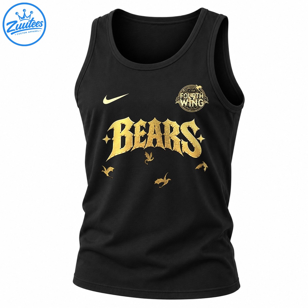 Chicago Bears X Fourth Wing Logo Golden Tank Top