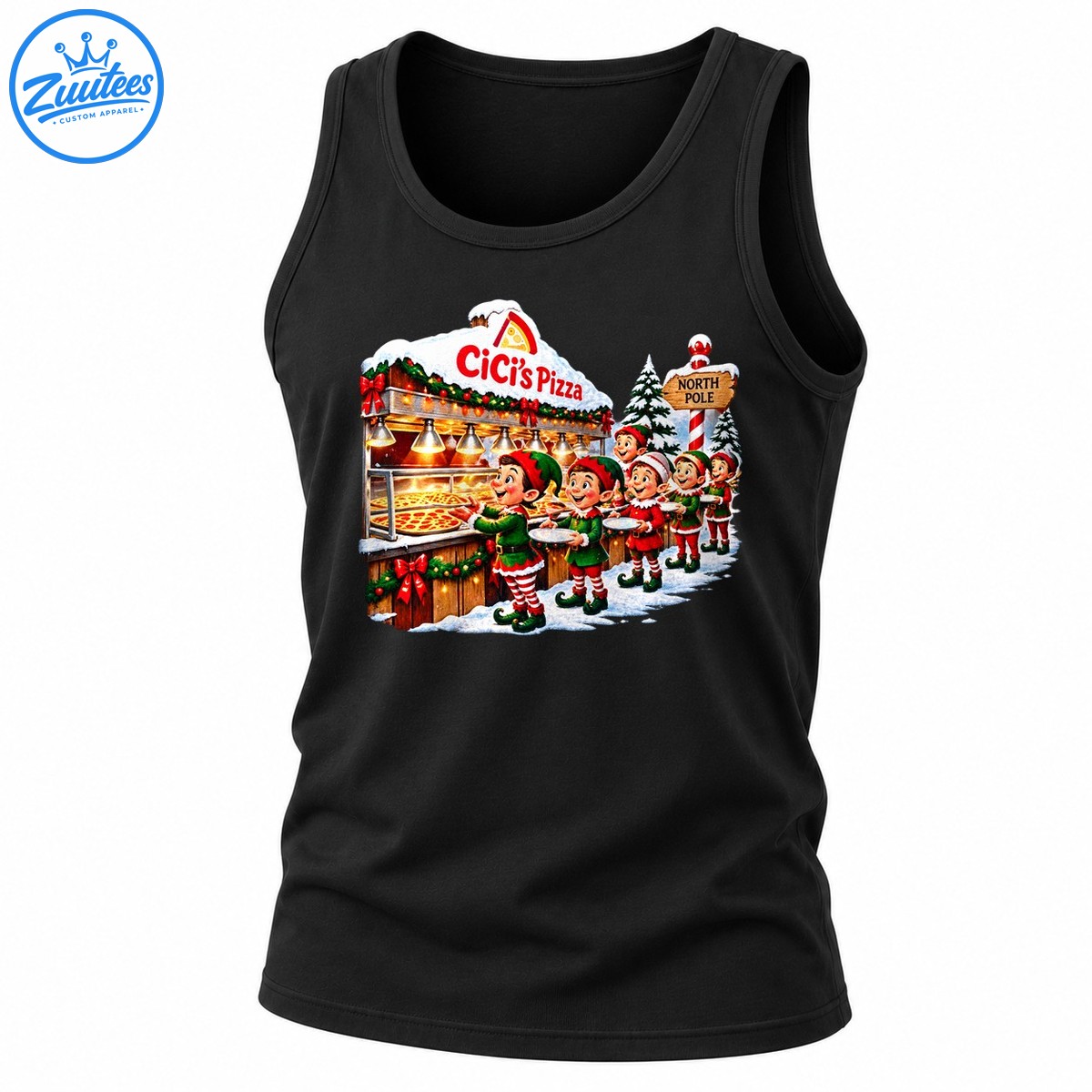 CiCi’s Pizza North Pole Christmas Elf Tank Top