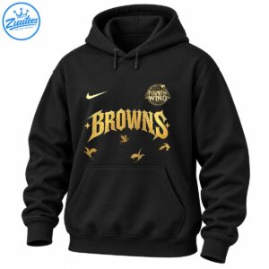 Golden BROWNS gothic lettering with a circular FOURTH WING emblem, gold swoosh, stars, and winged creatures