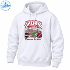 Indiana Hoosiers College Gameday shirt graphic with Memorial Stadium, crimson football helmet and vintage lettering