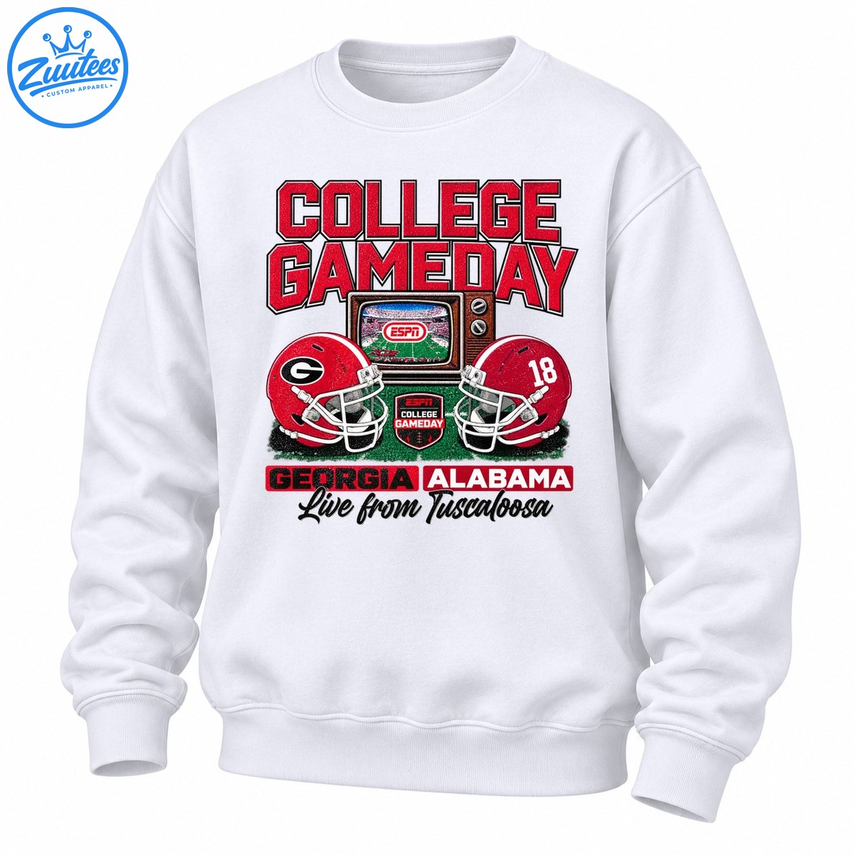 College Gameday Live From Tuscaloosa Georgia Alabama Retro Football Sweatshirt