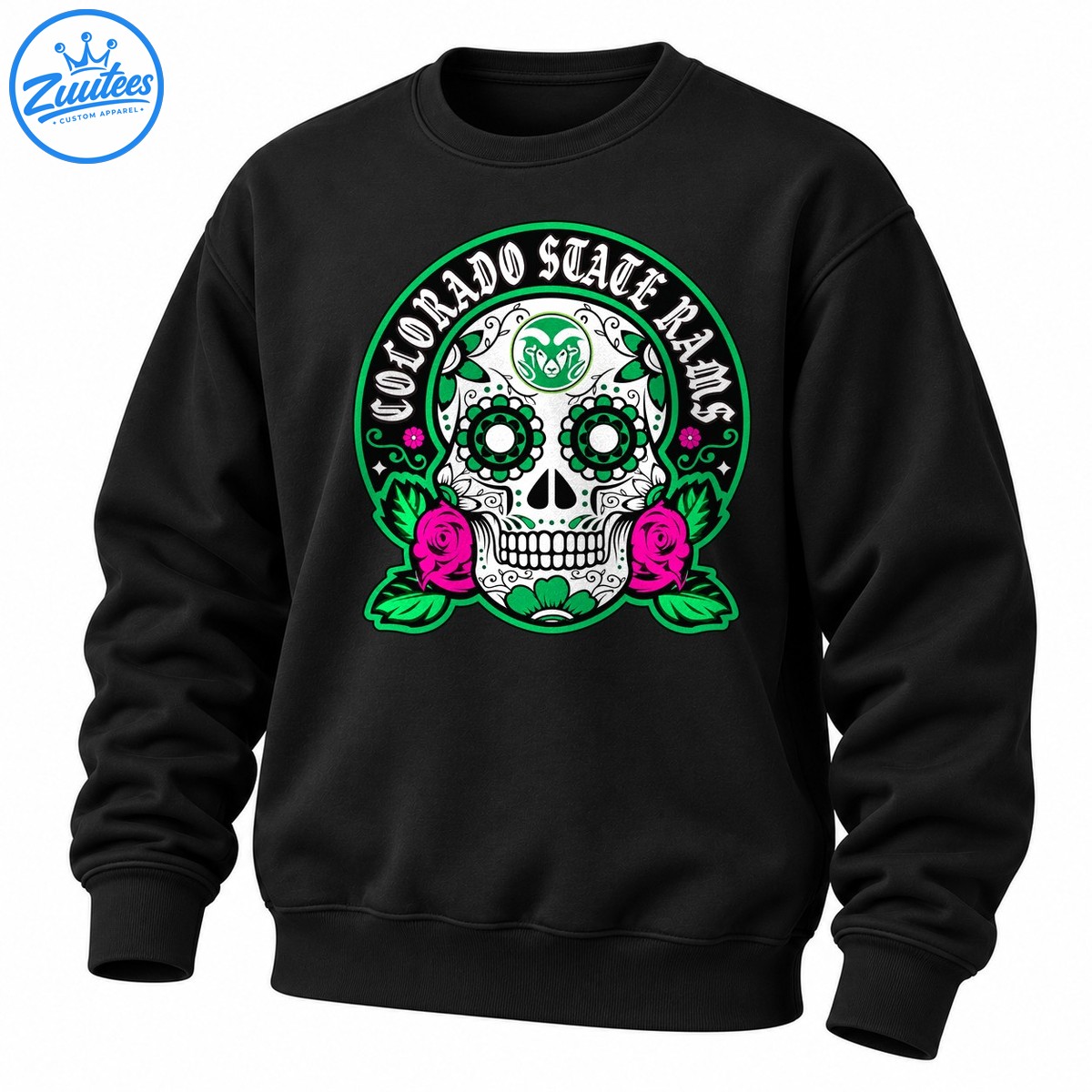 Colorado State Rams Skeleton Dia De Los Muertos Sugar Skull Ncaa Sweatshirt
