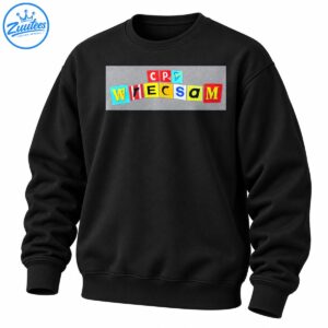 CP WRECSaM Welsh football design with colorful cutout letter tiles and a blue and green geometric symbol