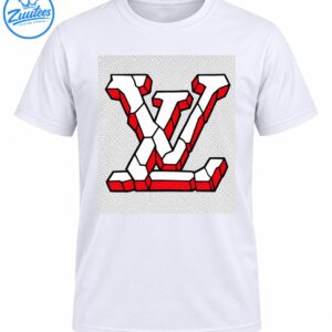 Geometric monogram graphic with interlocking white shapes, vivid red facets, and thick black outlines
