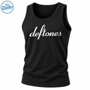 White flowing Deftones script lettering with a distressed texture on a dark background