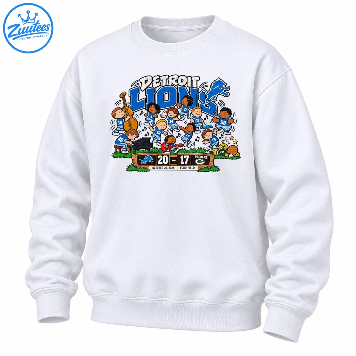 Detroit Lions Cartoon Football Music Celebration Sweatshirt