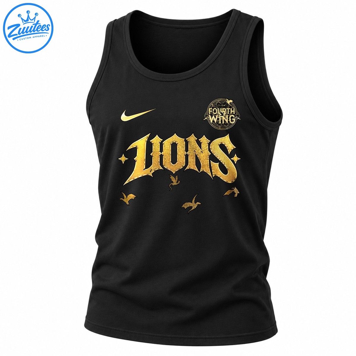 Detroit Lions X Fourth Wing Logo Golden Tank Top