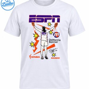 DeWanna Bonner basketball graphic with ESPN lettering, No. 24 jersey, orange lightning bolts and yellow stars