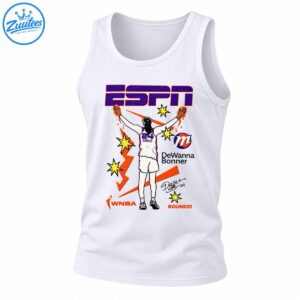 DeWanna Bonner basketball graphic with ESPN lettering, No. 24 jersey, orange lightning bolts and yellow stars