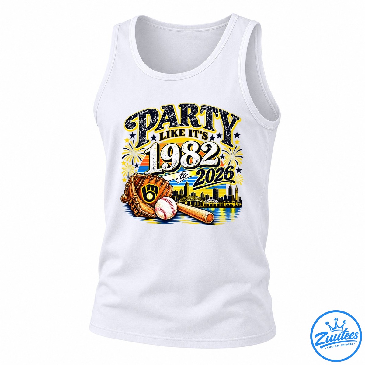 Distressed Milwaukee Brewers Party Like It’s 1982 To 2026 Tank Top
