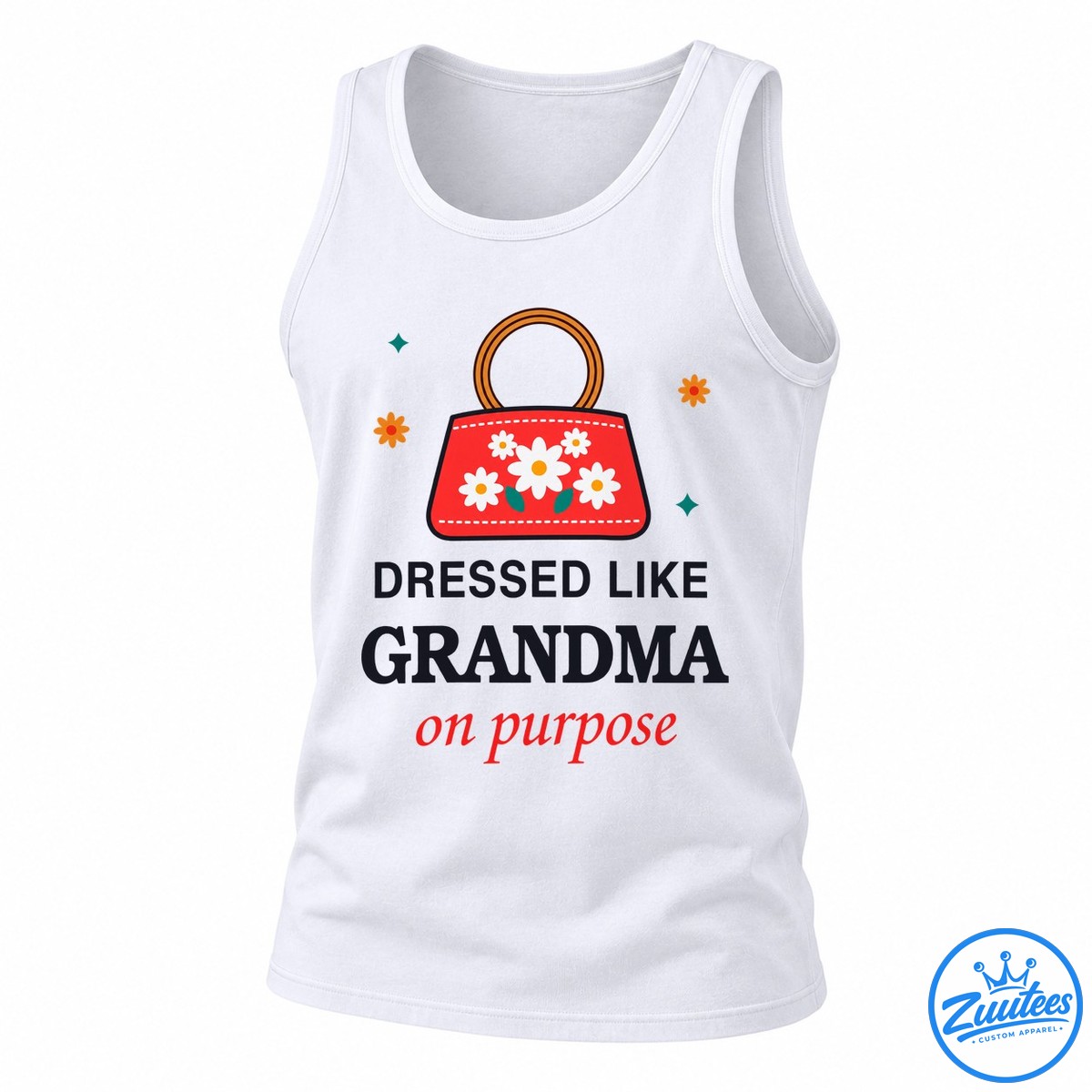 Dressed Like Grandma On Purpose Vintage Aesthetic Tank Top