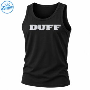 DUFF vintage graphic design in bold silver-gray distressed uppercase lettering with a weathered finish