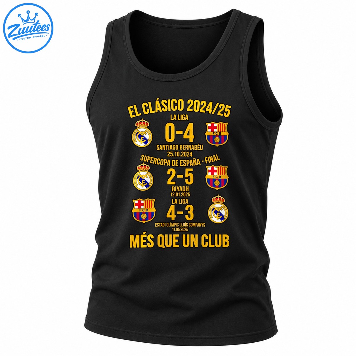 El Clásico 2024 25 Més Que Un Club Football Results Tank Top