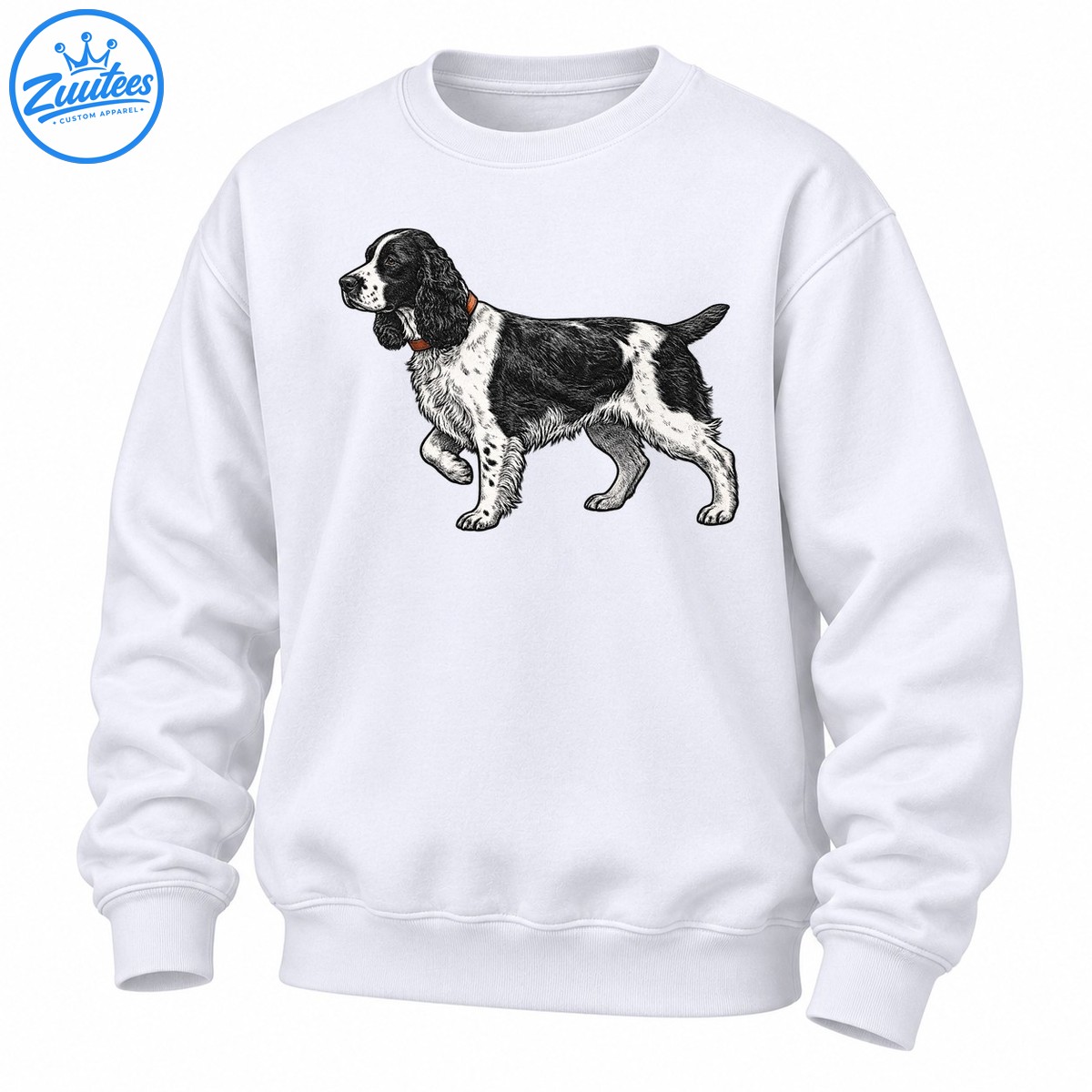 English Springer Spaniel Vintage Dog Illustration Sweatshirt