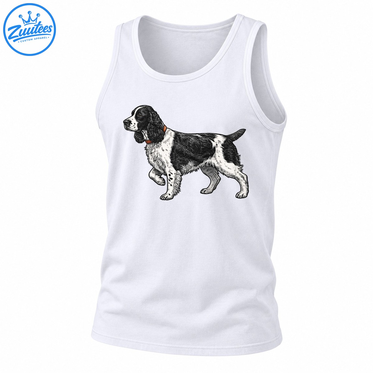English Springer Spaniel Vintage Dog Illustration Tank Top