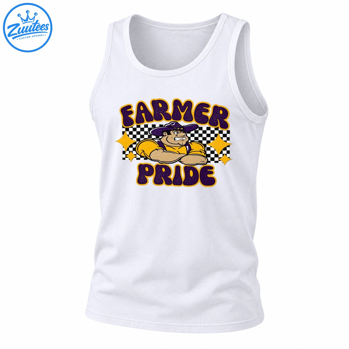Farmer Pride Vintage Mascot School Spirit Graphic Tank Top