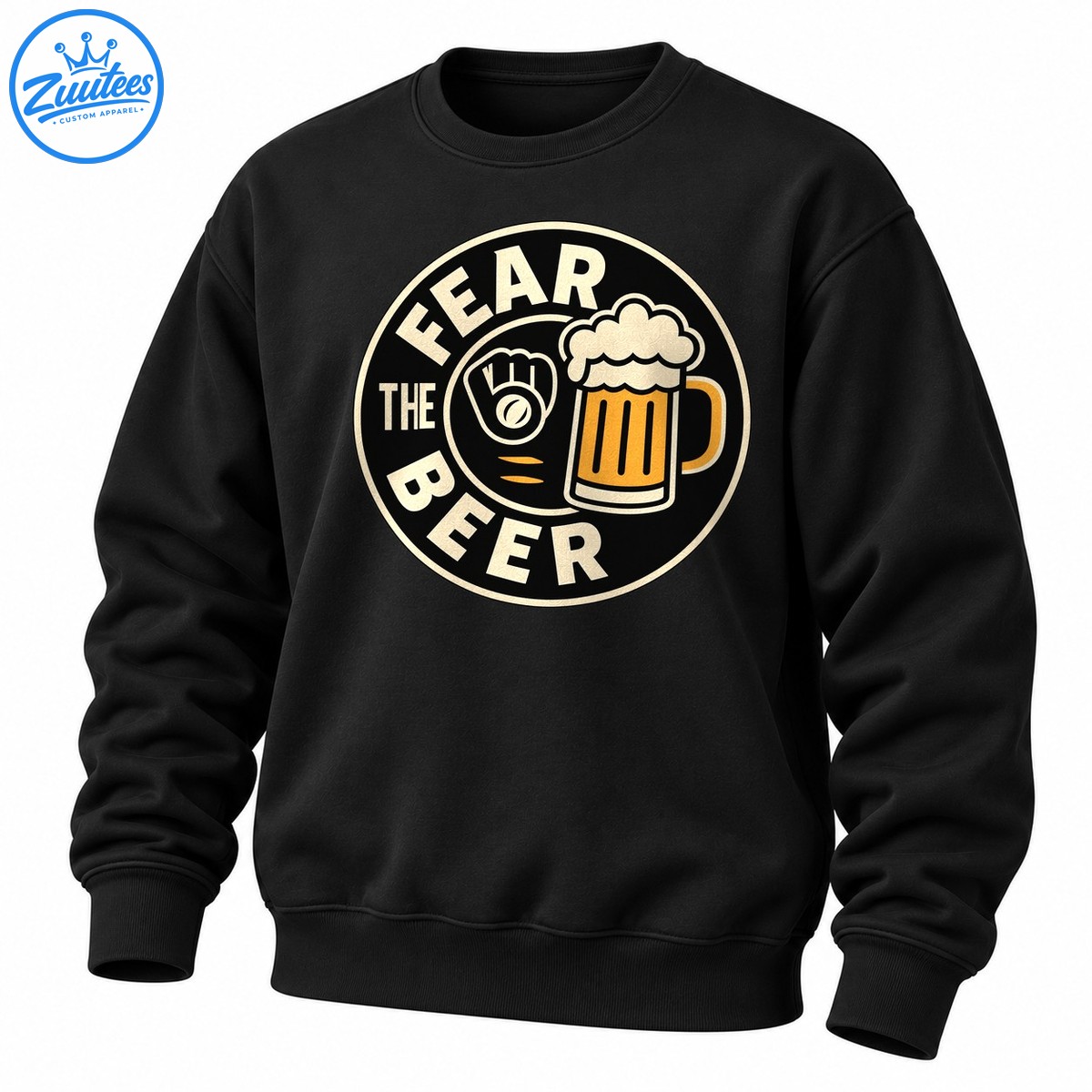 Fear The Beer Retro Baseball And Beer Graphic Sweatshirt
