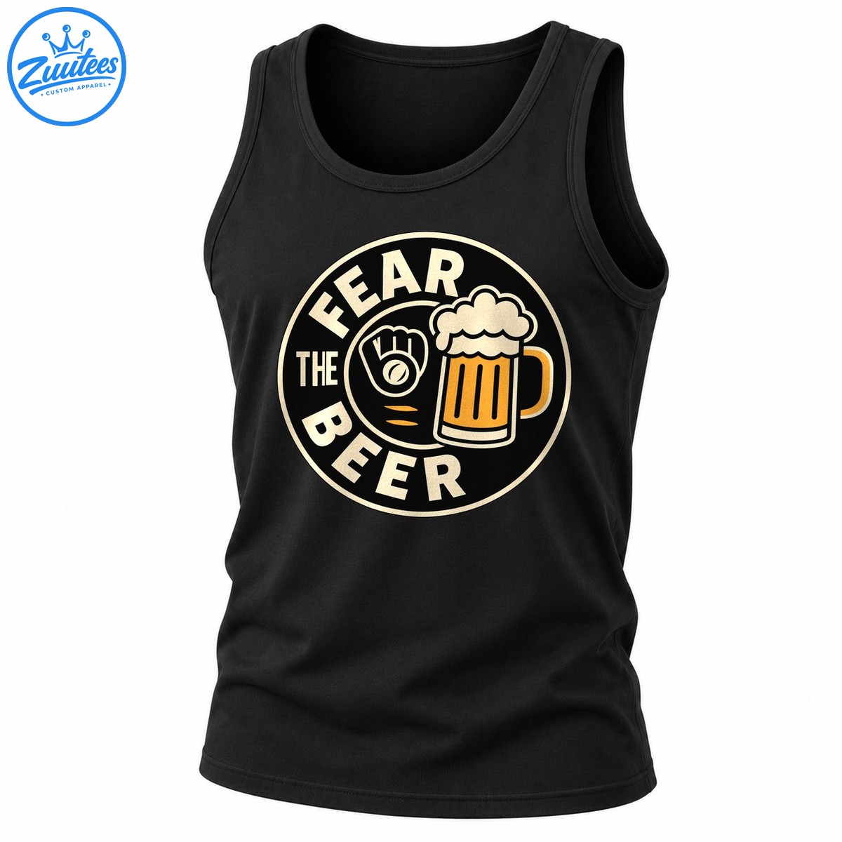 Fear The Beer Retro Baseball And Beer Graphic Tank Top