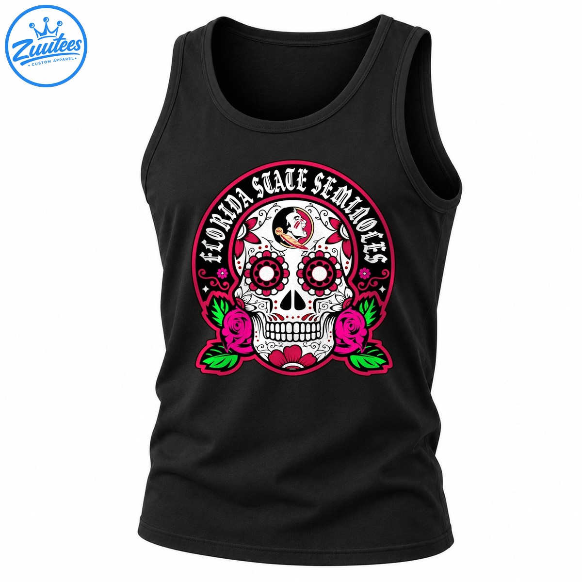Florida State Seminoles Skeleton Dia De Los Muertos Sugar Skull Ncaa Tank Top