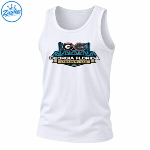 Georgia Florida rivalry graphic with a letter G, green alligator head, turquoise bridge, and Jacksonville banner