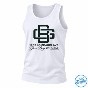 Dark green interlocking monogram above 1265 Lombardi Ave and Green Bay, WI 54304 lettering