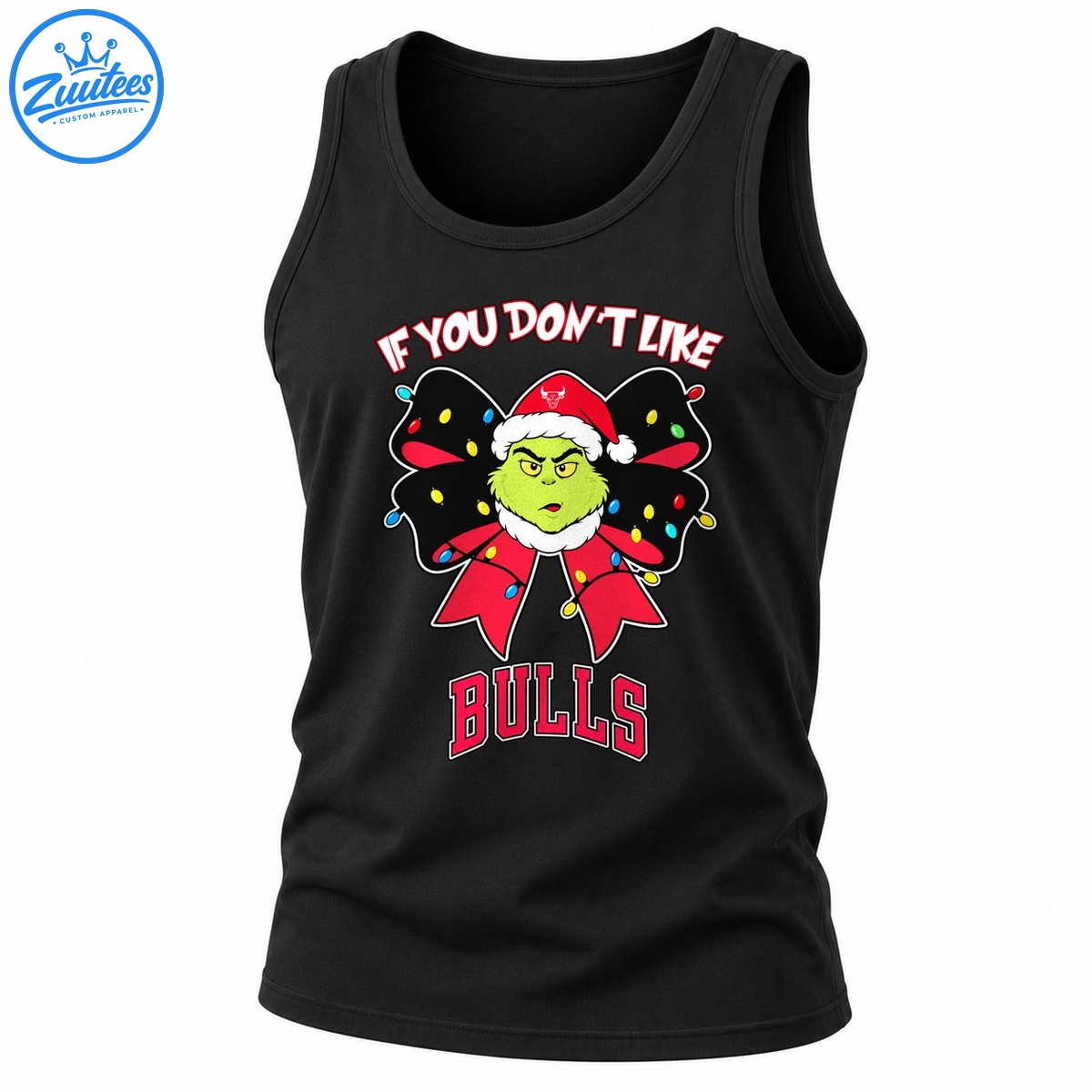 Grinch If You Don’t Like Chicago Bulls Head And Christmas Bow Tank Top