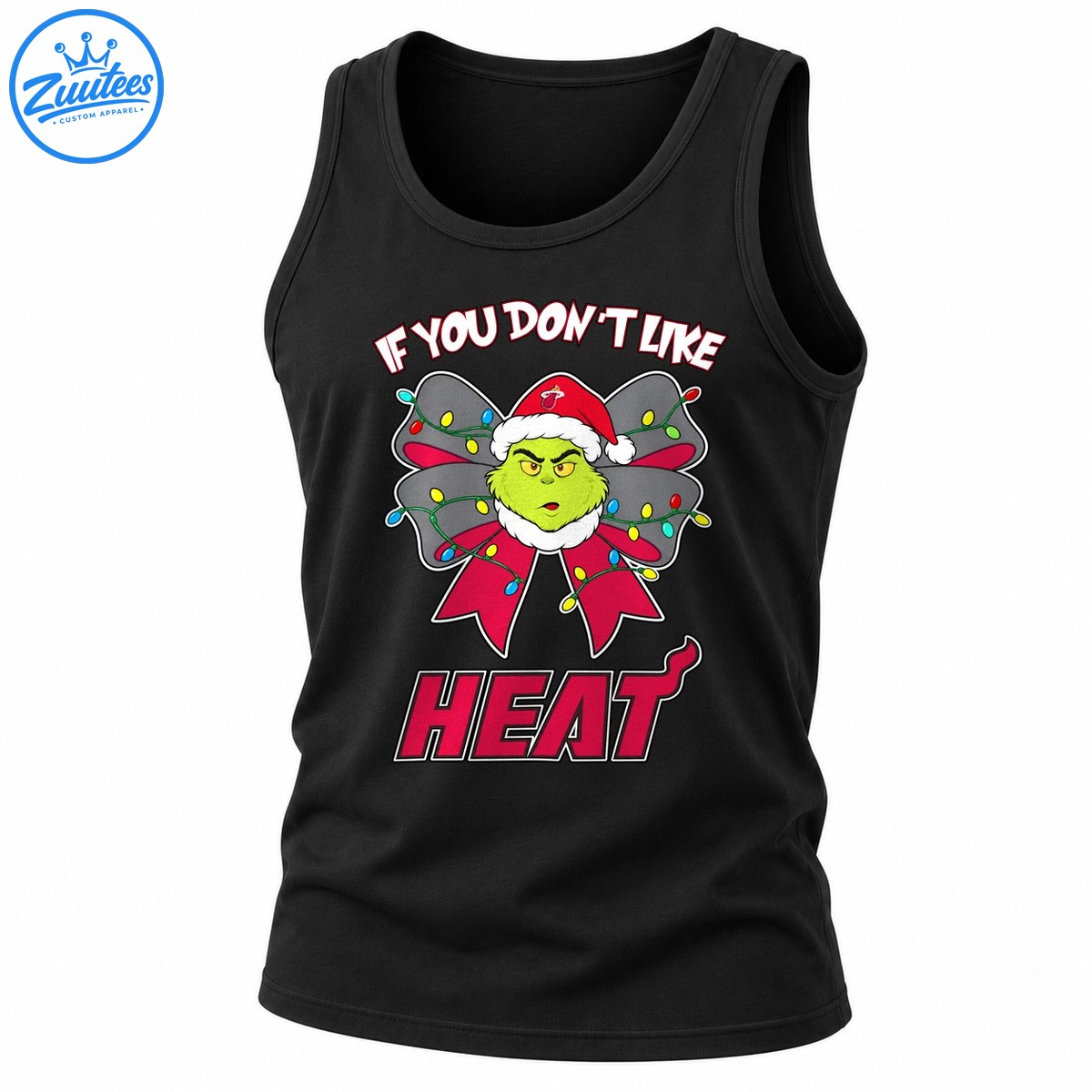 Grinch If You Don’t Like Miami Heat Head And Christmas Bow Tank Top