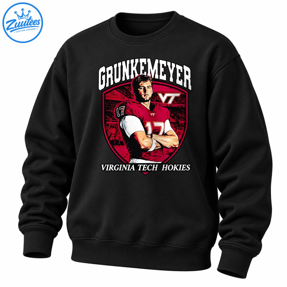 Grunkemeyer Of Virginia Tech Hokies Number 17 Football Sweatshirt