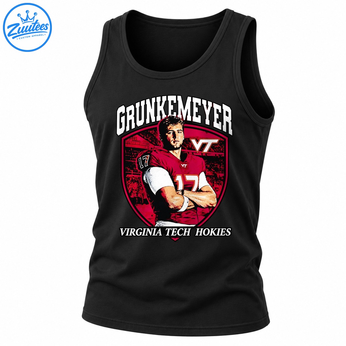 Grunkemeyer Of Virginia Tech Hokies Number 17 Football Tank Top