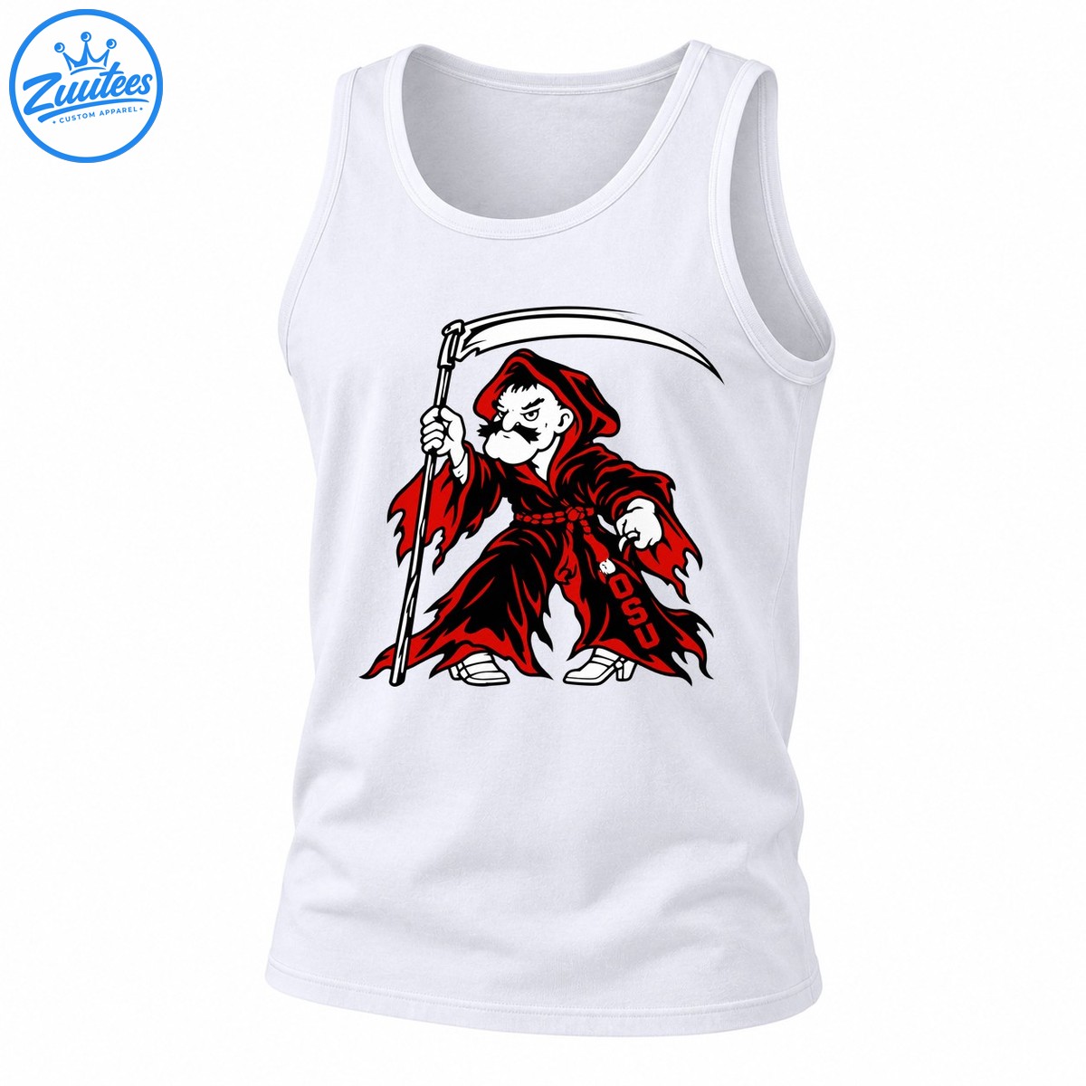 Halloween Osu Oklahoma State Pistol Pete Grim Reaper Tank Top